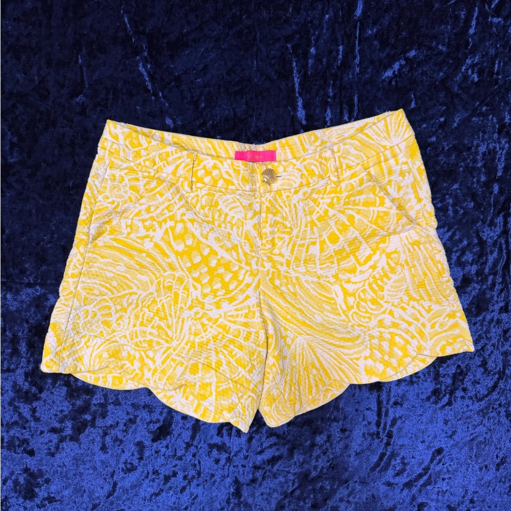 Lilly Pulitzer Yellow Floral High Waist Shorts